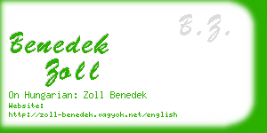 benedek zoll business card